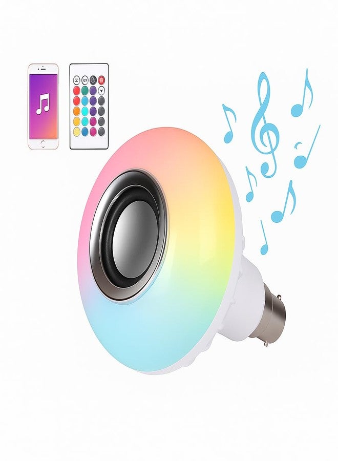 Gesto 12W Bluetooth 5.0 Music LED Bulb with Speaker | RGB Color Changing B22 Bulb with Remote | 16 Colors, Bright LED Light, Mood Lighting for Bedroom, Living Room & Home Parties - Image 1